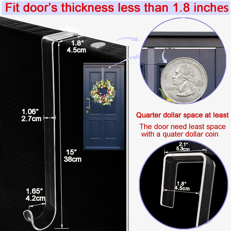 Naujas permatomas kabliukas girliandai, permatomas kabliukas garažui, permatomas kabliukas durims