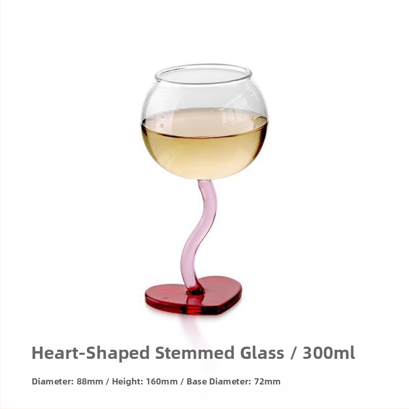 Креативна романтична стъклена чаша за любов, високо изглеждаща чаша за бяло вино, дизайнерска подаръчна чаша за годеж