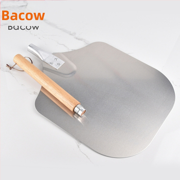 Küpsetusriistad eemaldatava käepidemega spiraalmustriga 12-tolline pitsalabidas alumiiniumist labidas pitsaülekandelabidas puidust käepidemega pitsalabidas