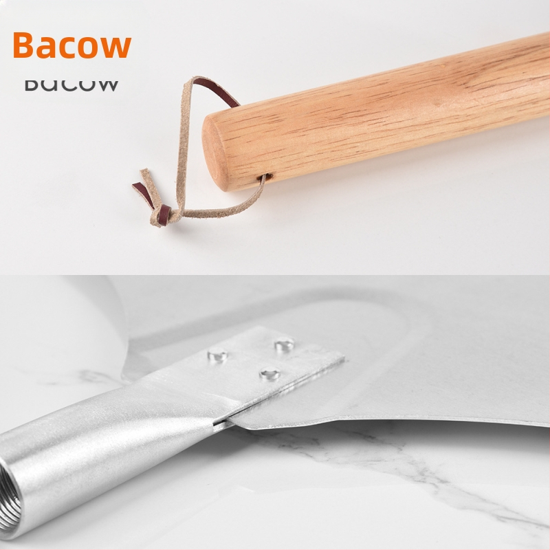 Инструменти за печене, подвижна дръжка, спираловиден модел, 12-инчова лопата за пица, алуминиева лопата, лопата за прехвърляне на пица, дървена дръжка, лопата за пица