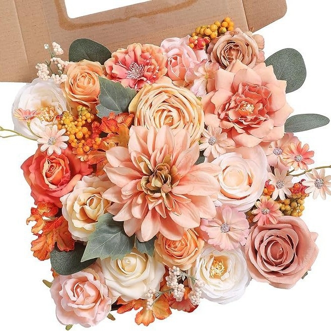 Karštai parduodama dirbtinių gėlių dėžutė gimtadienio piršlyboms, gėlių galvos juosta su koteliu, vestuvinė nuotakos puokštė, atmosferos kompozicijos dekoravimo gėlių puokštė