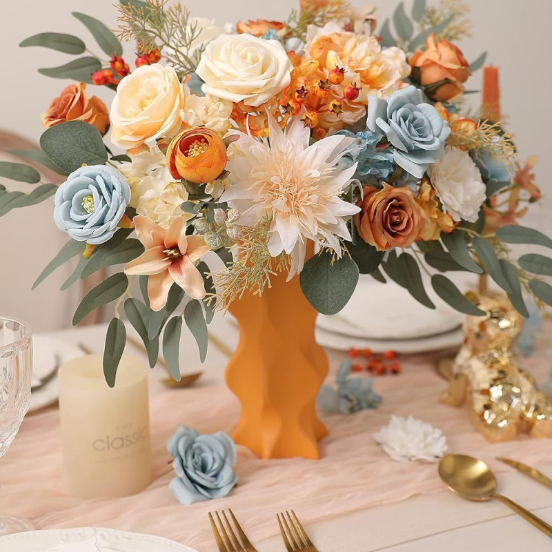 Karštai parduodama dirbtinių gėlių dėžutė gimtadienio piršlyboms, gėlių galvos juosta su koteliu, vestuvinė nuotakos puokštė, atmosferos kompozicijos dekoravimo gėlių puokštė