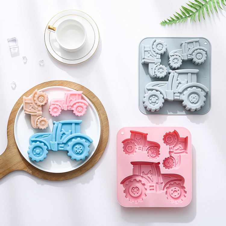 laos 3 erineva suurusega traktorikujulist silikoonvormi jääšokolaadivormi käsitöö seebikoogivorm