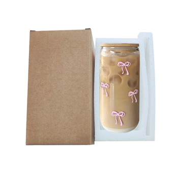 Amazon 16oz Bow Υψηλής Πυριτικής Ακτινοβολίας Γυαλί UV Ψηφιακή Εκτύπωση Coca-Cola Μεγάλης Χωρητικότητας Φλιτζάνι με Άχυρο