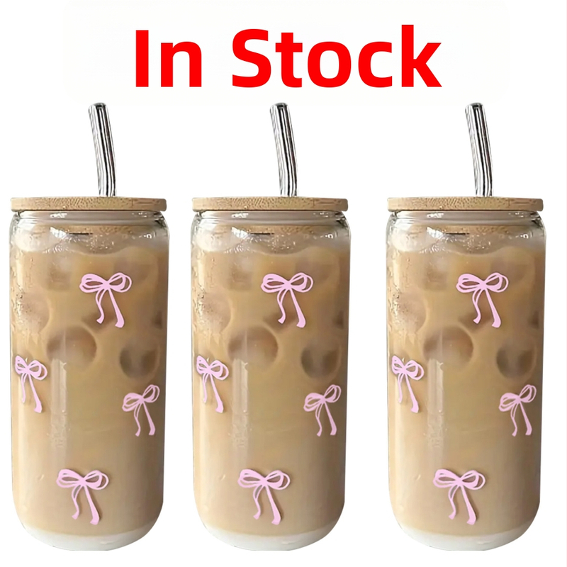 Amazon 16oz íj, nagy boroszilikát üveg UV digitális nyomtatású kóla, nagy kapacitású szalmapohár