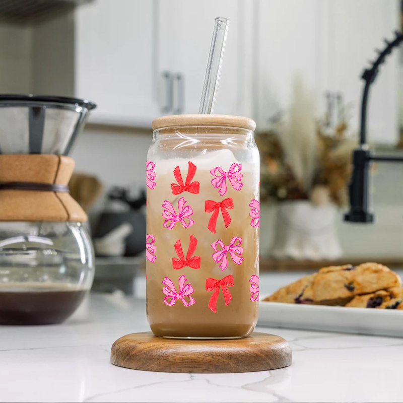 Amazon 16oz íj, nagy boroszilikát üveg UV digitális nyomtatású kóla, nagy kapacitású szalmapohár