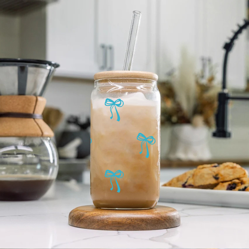 Amazon 16oz íj, nagy boroszilikát üveg UV digitális nyomtatású kóla, nagy kapacitású szalmapohár