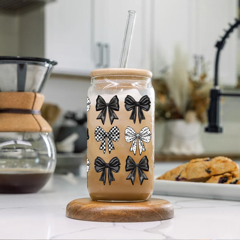 Amazon 16oz íj, nagy boroszilikát üveg UV digitális nyomtatású kóla, nagy kapacitású szalmapohár