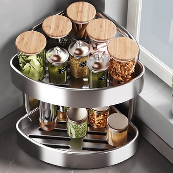 Roostevabast terasest köögimaitseainete hoiuriiul lauale, multifunktsionaalne kitsas maitseainepudel, maitseaineõli, soolakaste, äädika hoiuriiul