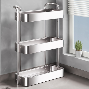 Roostevabast terasest köögimaitseainete hoiuriiul lauale, multifunktsionaalne kitsas maitseainepudel, maitseaineõli, soolakaste, äädika hoiuriiul