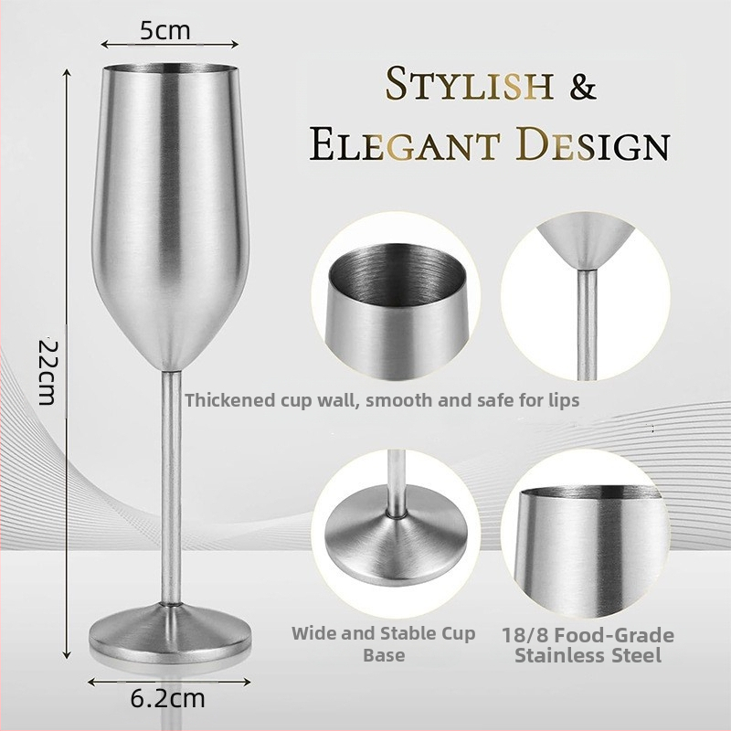 Луксозна чаша за шампанско в европейски стил, чаша от неръждаема стомана, креативна чаша за коктейл, бар, чаша с лале, винтидж чаша за вино