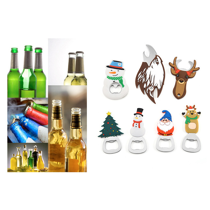 Kūrybingas silikoninis alaus atsuktuvas nešiojamas alaus butelių atidarytuvas mielas animacinis silikoninis butelių atidarytuvas raktų pakabukas