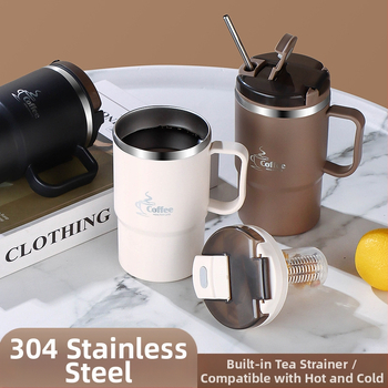 Piiriülene kuummüügis kruus, väärtuslik õlgtass, roostevabast terasest kohvitass, kaasaskantav mugav tee- ja veeeralduskruus