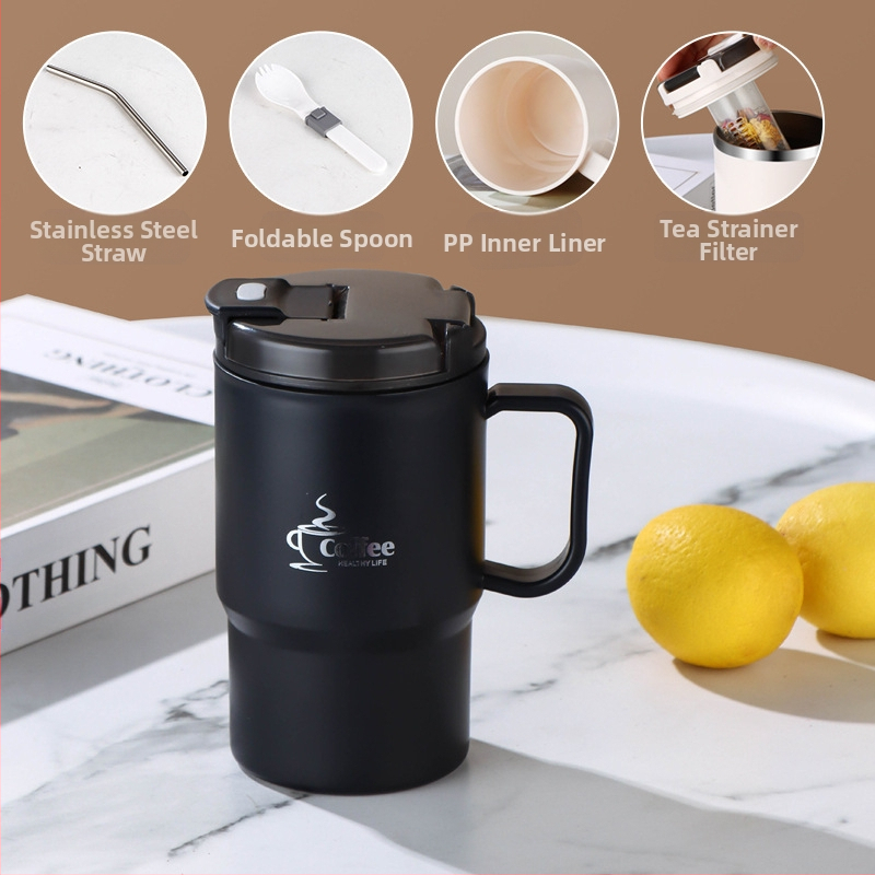 Piiriülene kuummüügis kruus, väärtuslik õlgtass, roostevabast terasest kohvitass, kaasaskantav mugav tee- ja veeeralduskruus