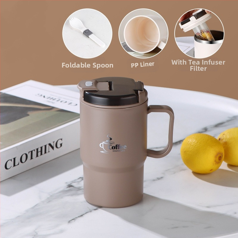 Piiriülene kuummüügis kruus, väärtuslik õlgtass, roostevabast terasest kohvitass, kaasaskantav mugav tee- ja veeeralduskruus