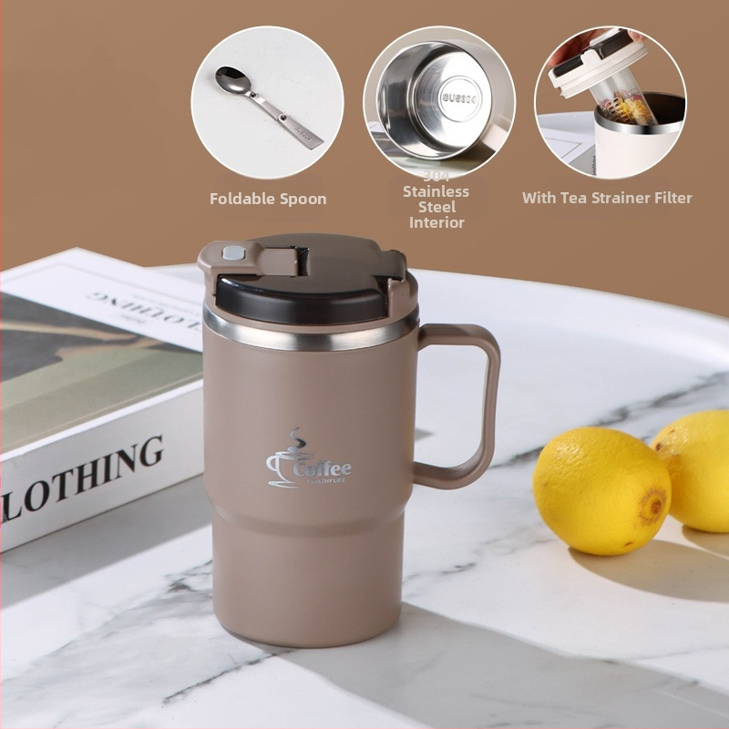 Piiriülene kuummüügis kruus, väärtuslik õlgtass, roostevabast terasest kohvitass, kaasaskantav mugav tee- ja veeeralduskruus