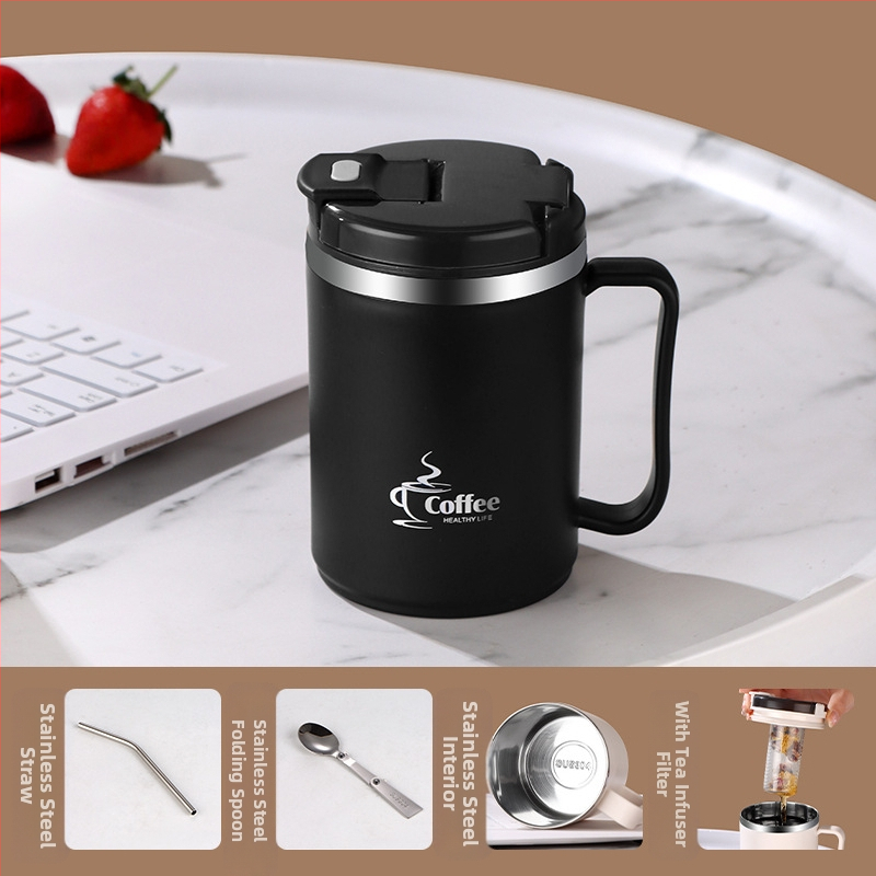 Piiriülene kuummüügis kruus, väärtuslik õlgtass, roostevabast terasest kohvitass, kaasaskantav mugav tee- ja veeeralduskruus