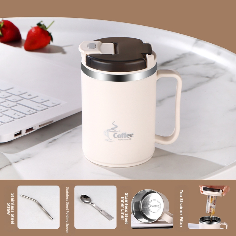 Piiriülene kuummüügis kruus, väärtuslik õlgtass, roostevabast terasest kohvitass, kaasaskantav mugav tee- ja veeeralduskruus