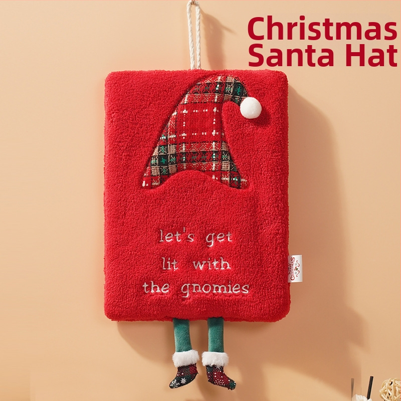 Kalėdinis rankšluostis, kurį galima pakabinti, storas koralų vilnos rankšluostis, sugeriantis virtuvinį rankšluostį, greitai džiūstantį audinį, animacinį filmuką, naujas