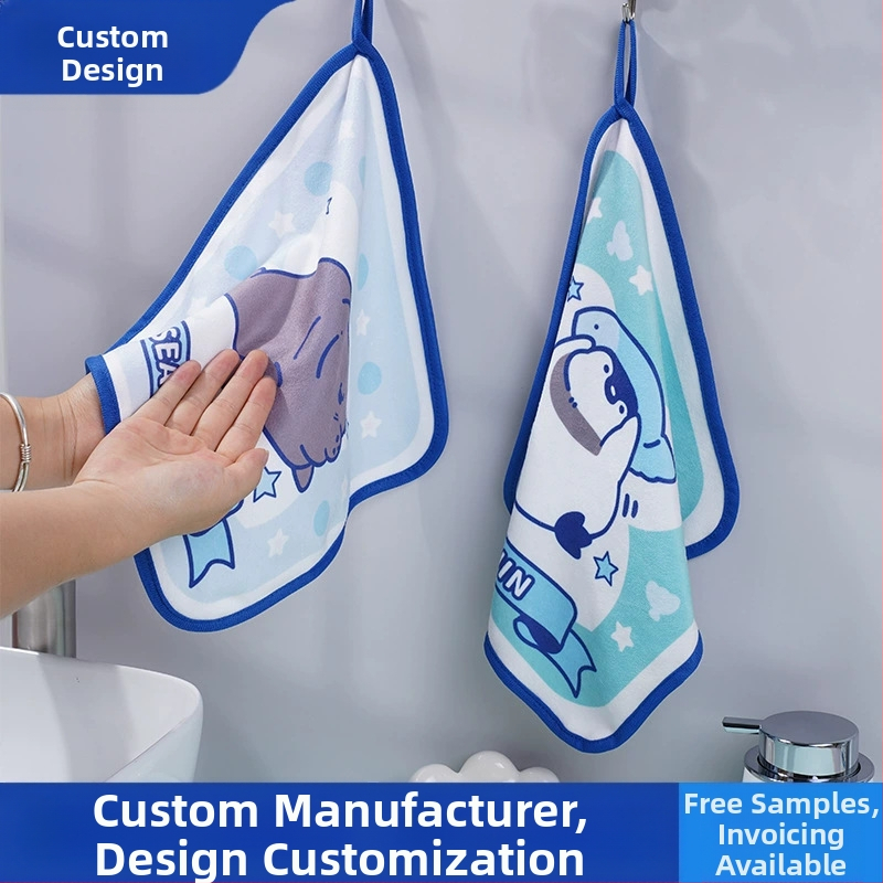 Kalėdinis rankšluostis, kurį galima pakabinti, storas koralų vilnos rankšluostis, sugeriantis virtuvinį rankšluostį, greitai džiūstantį audinį, animacinį filmuką, naujas