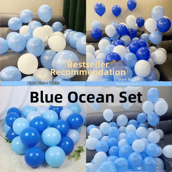 Óceánkék hálóvörös sorozatú lufiárnyalatok Retro kék maka dekoráció születésnapi óvodai ballagási megnyitó dekoráció