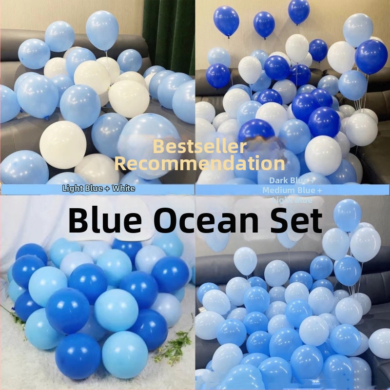 Óceánkék hálóvörös sorozatú lufiárnyalatok Retro kék maka dekoráció születésnapi óvodai ballagási megnyitó dekoráció