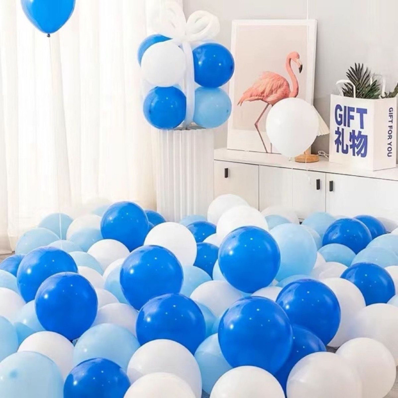 Óceánkék hálóvörös sorozatú lufiárnyalatok Retro kék maka dekoráció születésnapi óvodai ballagási megnyitó dekoráció