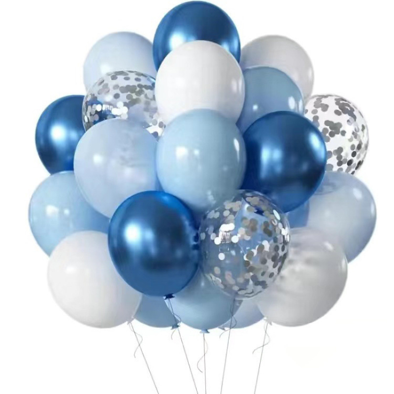 Óceánkék hálóvörös sorozatú lufiárnyalatok Retro kék maka dekoráció születésnapi óvodai ballagási megnyitó dekoráció