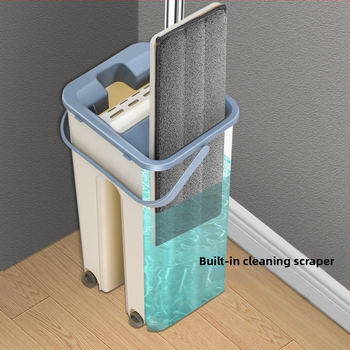 Spetsiaalne väikese suurusega majapidamises kasutatav hulgimüügi lameda laiskmopi ämber, kätepesu pole, kuiv ja märg eraldusmopp imav mopp