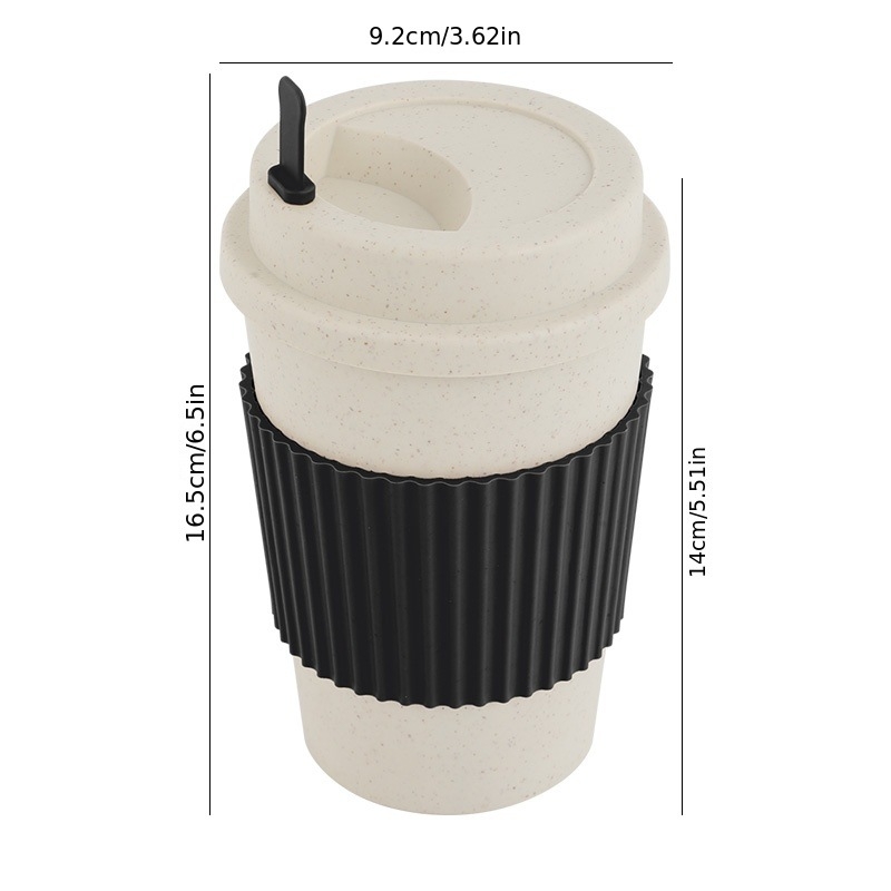 Kvietinių šiaudų kavos puodelio stiklinė su puikia išvaizda, apsauga nuo nudegimų ir neslystančiu dizainu, biuro namų gėrimų šalto gėrimo puodelis