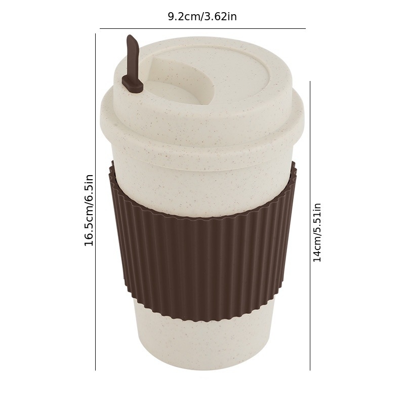 Kvietinių šiaudų kavos puodelio stiklinė su puikia išvaizda, apsauga nuo nudegimų ir neslystančiu dizainu, biuro namų gėrimų šalto gėrimo puodelis