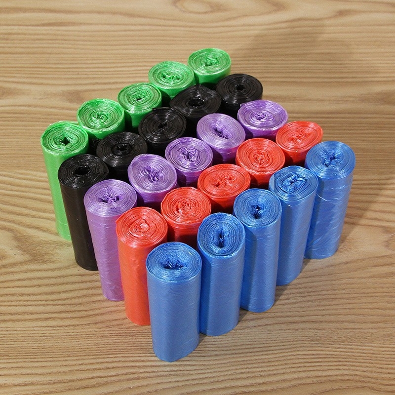 Pilna dėžutė su 100 ritinėlių šiukšlių maišų su rankenomis, nešiojami, atsparūs plyšimui, sustorinti, plokščiakakliai vienkartiniai plastikiniai maišeliai, tvirti ir ilgaamžiai