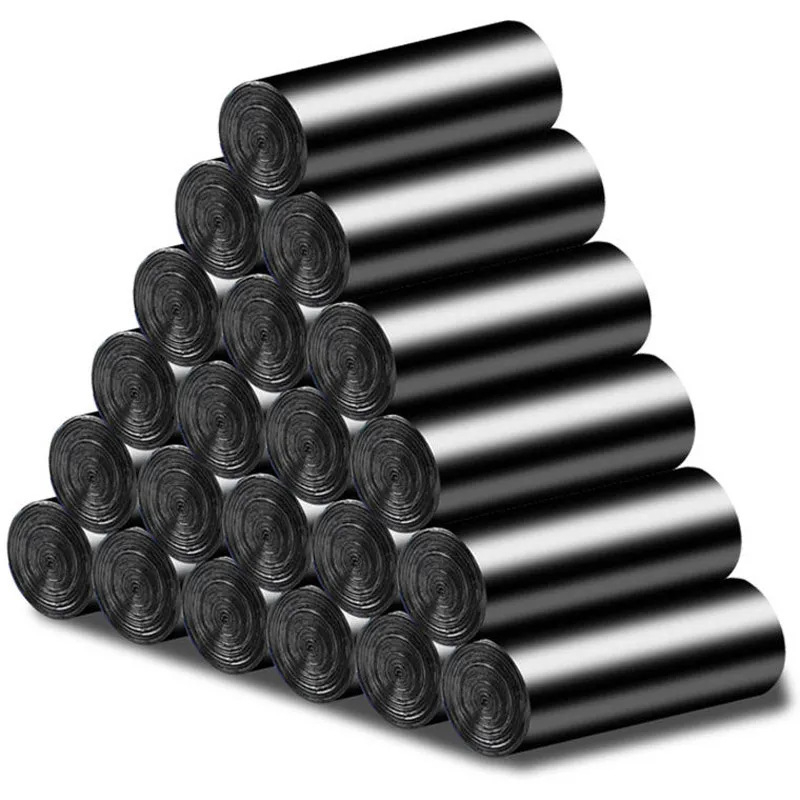 Pilna dėžutė su 100 ritinėlių šiukšlių maišų su rankenomis, nešiojami, atsparūs plyšimui, sustorinti, plokščiakakliai vienkartiniai plastikiniai maišeliai, tvirti ir ilgaamžiai