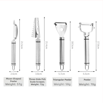 Αποφλοιωτής καμάρας Κλιπ μπολ μονοκόμματη πρέσα σκόρδου τρίτρη ξύστρα για λέπια ψαριού τριγωνική πλάνη αποφλοιωτής λέπια ψαριού