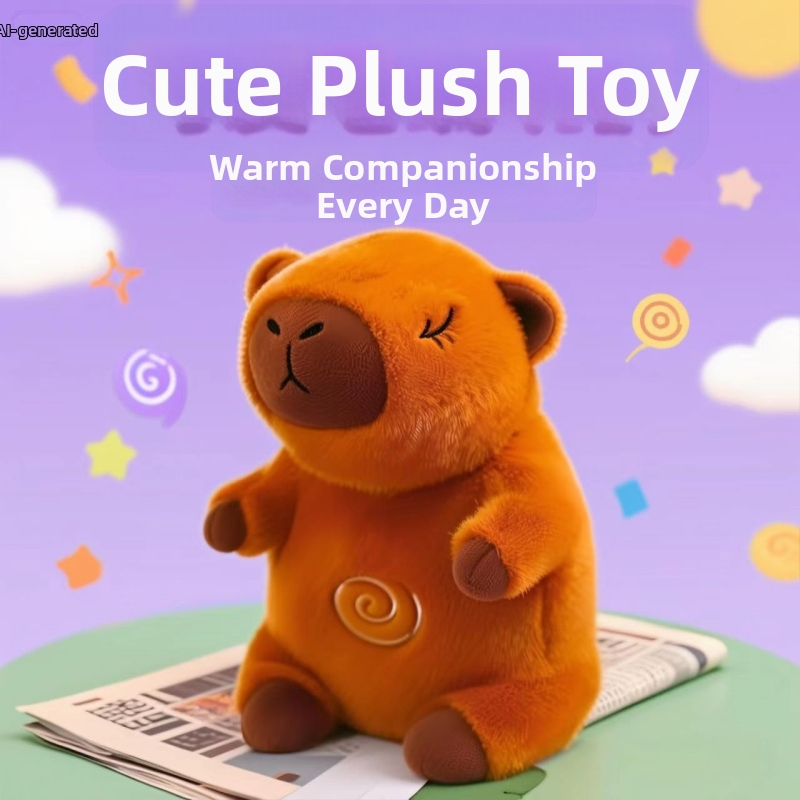 Új, határokon átnyúló, légző állatos, kapibara plüss játékbaba, zene, világító babajáték nagykereskedelem