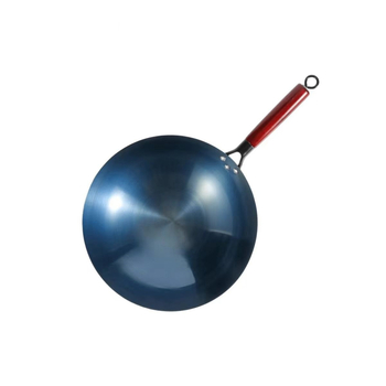 Hotelli peakoka eriline puidust käepidemega raudpott, vanamoodne majapidamiswokk, paksendatud wok, raskesti kleepuv, katmata ümara põhjaga pott