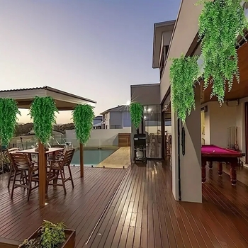 Sieninis pakabinamas augalas iš didelio persų žolės, 69 tinklelio, dirbtinis žalias vynmedis, dekoratyvinis rotango augalas, pakabinamas sienoje