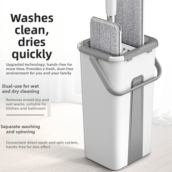 Nauja rankomis plaunama buitinė sugeriamoji šluostė, plokščia šluostė, sausai ir šlapiai, dvigubo naudojimo, tinginio šluostė, artefaktas – švarus šluostės kibiras