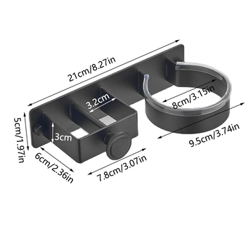Plaukų džiovintuvo laikiklis, tvirtinamas prie sienos, vonios kambario plaukų džiovintuvo stovas, plaukų tiesintuvas, elektrinis lyginimo lentos laikymo stovas