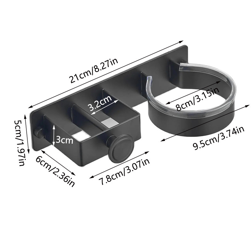 Plaukų džiovintuvo laikiklis, tvirtinamas prie sienos, vonios kambario plaukų džiovintuvo stovas, plaukų tiesintuvas, elektrinis lyginimo lentos laikymo stovas