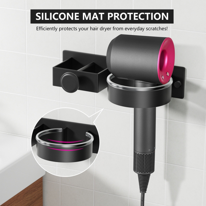 Plaukų džiovintuvo laikiklis, tvirtinamas prie sienos, vonios kambario plaukų džiovintuvo stovas, plaukų tiesintuvas, elektrinis lyginimo lentos laikymo stovas