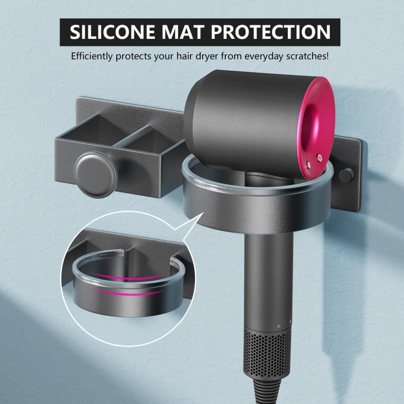 Plaukų džiovintuvo laikiklis, tvirtinamas prie sienos, vonios kambario plaukų džiovintuvo stovas, plaukų tiesintuvas, elektrinis lyginimo lentos laikymo stovas