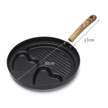 Εξωτερικό εμπόριο αγάπης πρωινού τηγάνι μπριζόλας αυγό δύο σε ένα τηγάνι 3 οπών μικρό επίπεδο πολυλειτουργικό αντικολλητικό τηγάνι