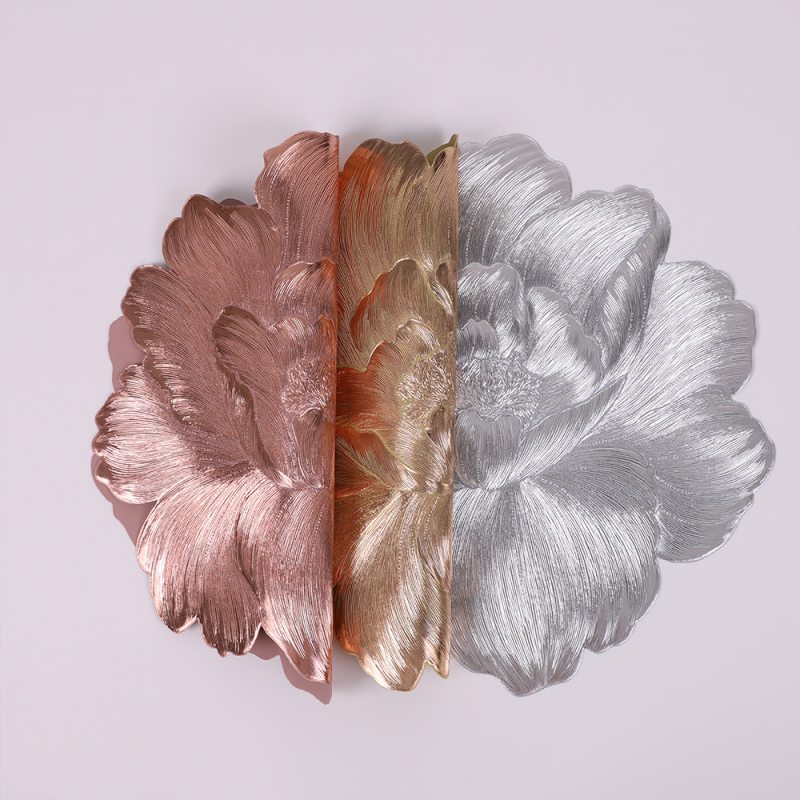 Piiriülene kuummüük Lotus Bronzing Placemat PVC Peony Ins Style libisemiskindel soojusisolatsiooniga lauamatt Camellia Ruixi Placemat