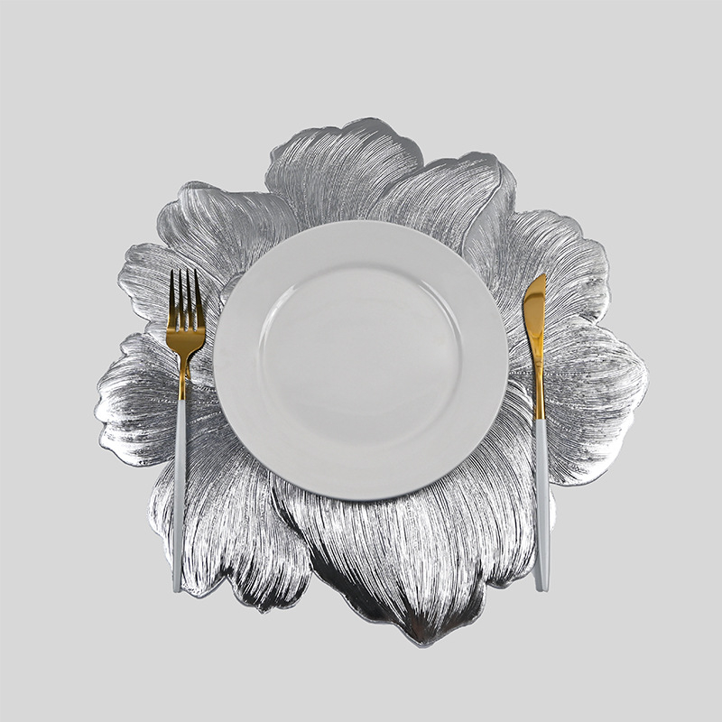 Piiriülene kuummüük Lotus Bronzing Placemat PVC Peony Ins Style libisemiskindel soojusisolatsiooniga lauamatt Camellia Ruixi Placemat