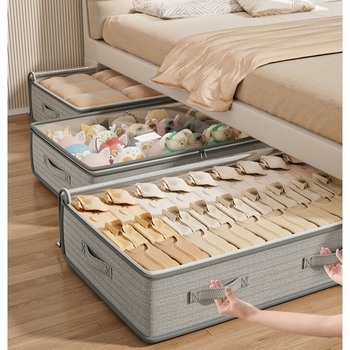 Voodipesukast majapidamisriiete tekkkangast Organker läbipaistev kokkupandav hoiukast voodipesukott