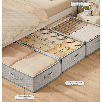 Voodipesukast majapidamisriiete tekkkangast Organker läbipaistev kokkupandav hoiukast voodipesukott