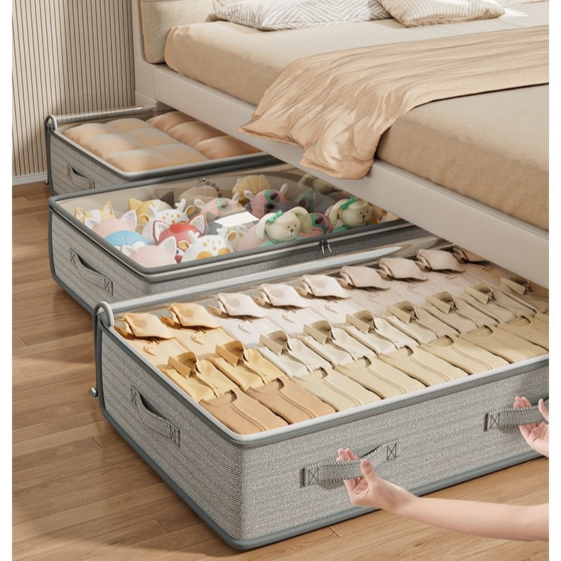 Voodipesukast majapidamisriiete tekkkangast Organker läbipaistev kokkupandav hoiukast voodipesukott