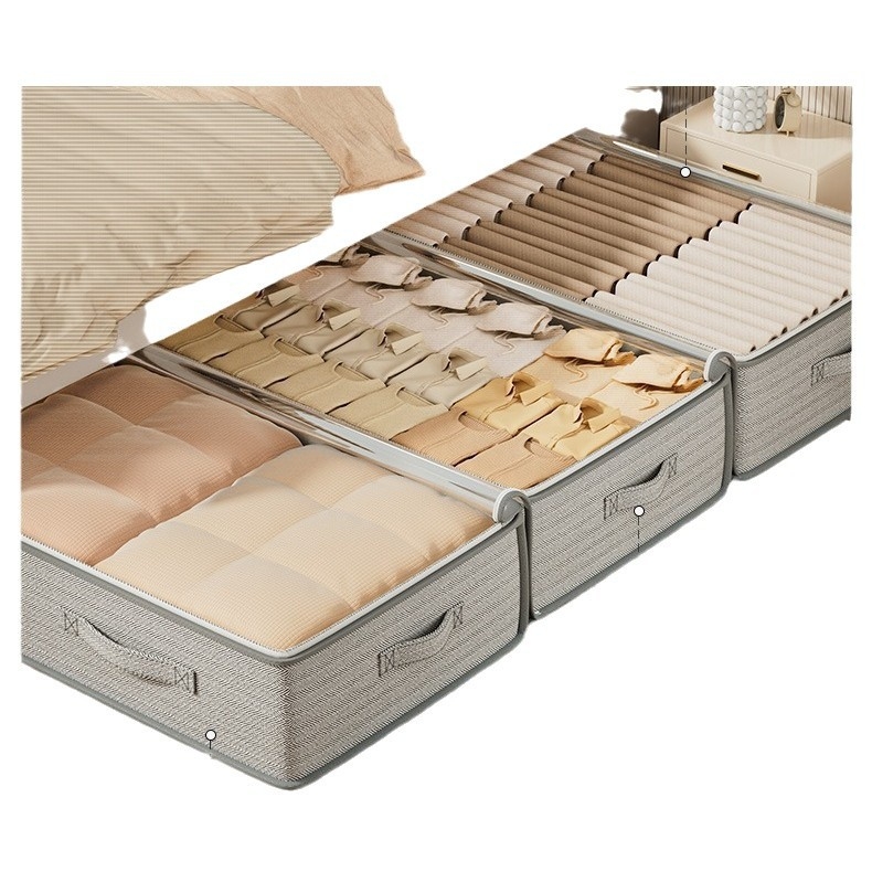 Voodipesukast majapidamisriiete tekkkangast Organker läbipaistev kokkupandav hoiukast voodipesukott