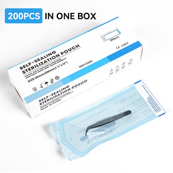 Ühekordselt kasutatav isekleepuv kott tolmukindla küünekunsti tätoveeringu tikkimisvahendi hambaravi Ziplock koti puhastus- ja desinfitseerimiskott